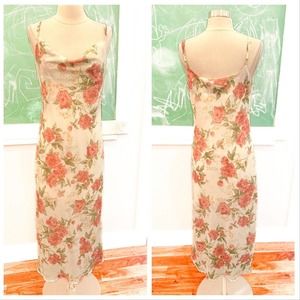 Vintage 90s floral slip dress women's size medium